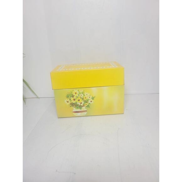 Vintage Recipe Box, Daisy Flower Yellow, Ohio Art Retro, Kitchen Decor - Picture 1 of 7